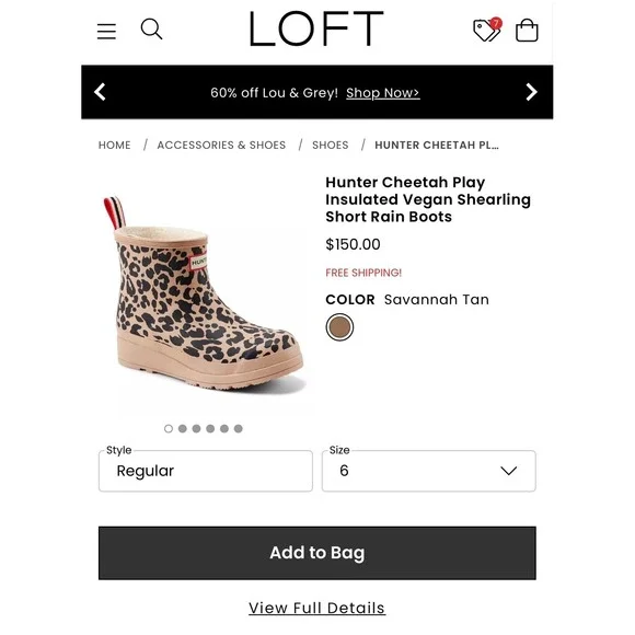 Hunter Original Play Short Leopard Print Faux Fur Lined Rain Boots Womens 11M - Picture 8 of 9